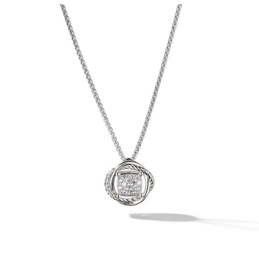 David Yurman Infinity Pendant Necklace with Pave Diamonds